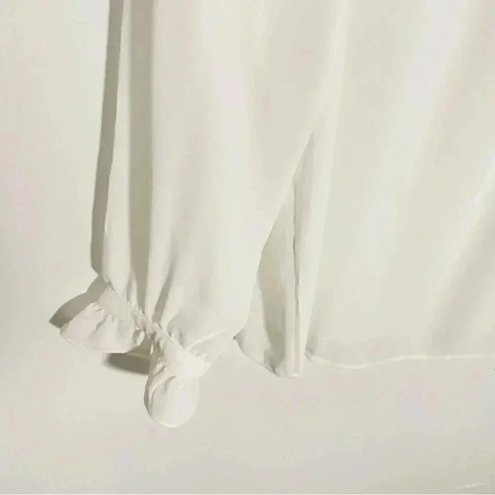 NWT J.Crew Factory Ivory Ruffle Button-Neck Blouse - Picture 7 of 10